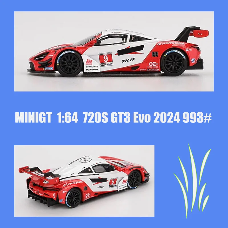 MINIGT 1:64 720S GT3 Evo 2024 993# Alloy Car Model Static Collection Decorated Holiday Gifts Toys
