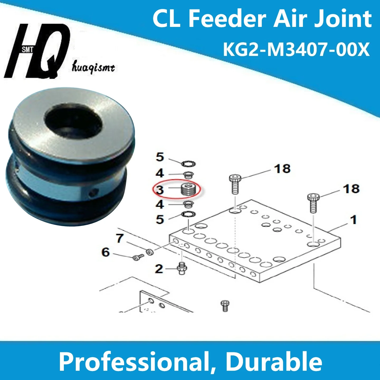 Air joint for YAMAHA feeder platform KG2-M3407-A0X -00X O-ring KG2-M3407-A03 chip mounter High quality precision