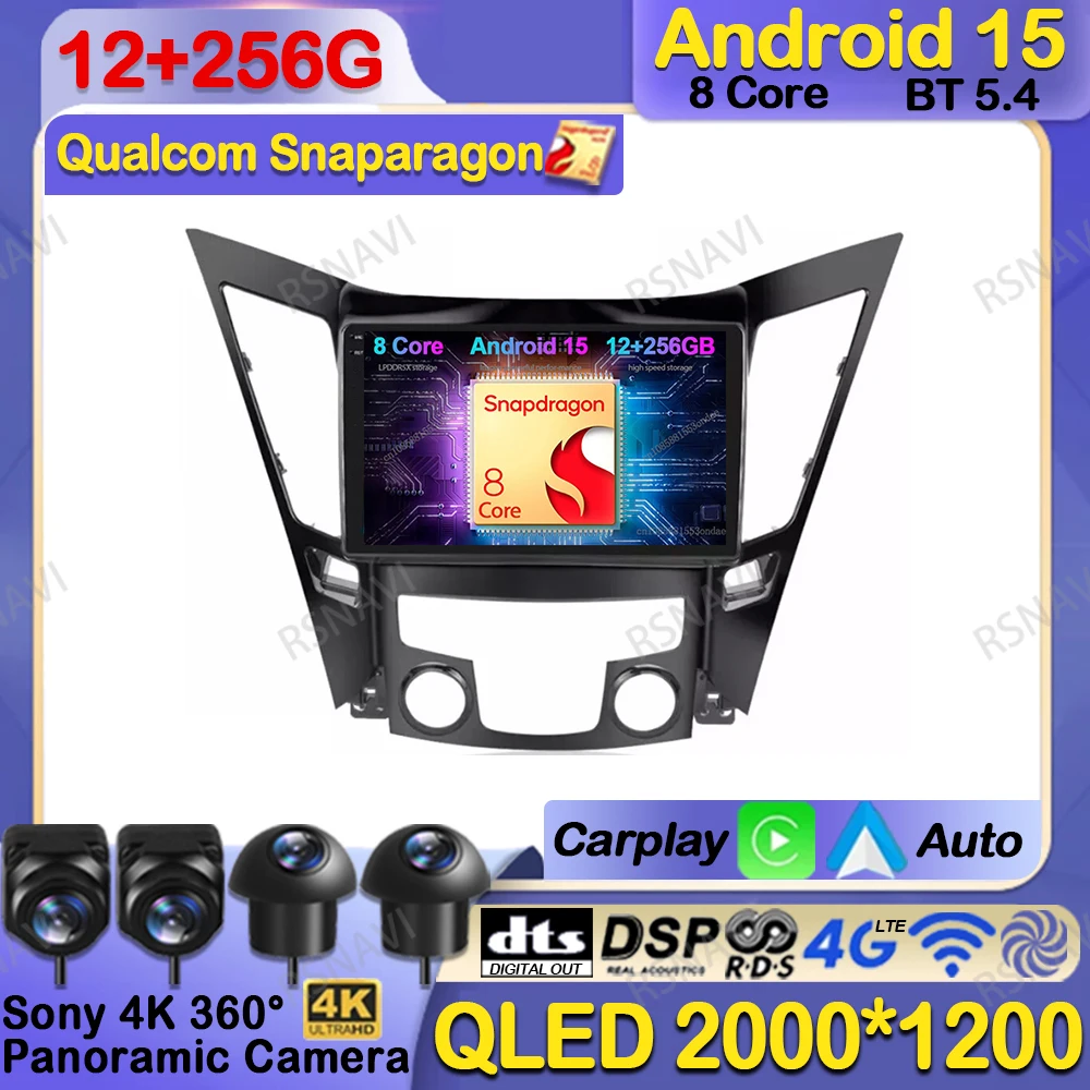 

Car Radio Android 15 For Hyundai Sonata YF Android All-in-one 2009 - 2015 QLED BT GPS Wireless Carplay Auto Qualcomm Multimedia