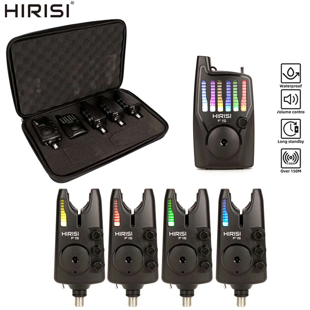Hirisi F15-4 Fishing Bite Alarm LED Light Indicator Adjustable Volume and Sensitivity 150m Long Range - view 2