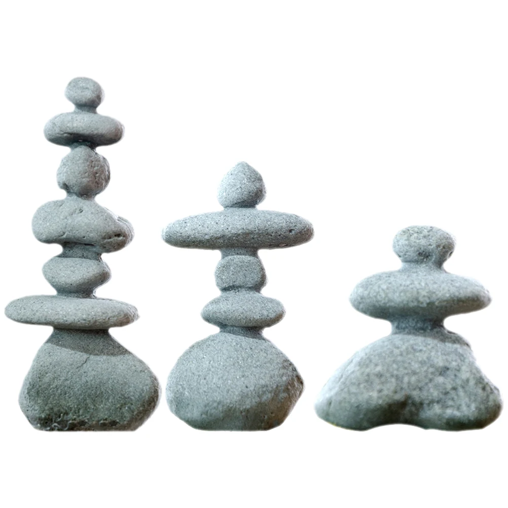 

3pcs Stacked Stone Ornaments Durable Fish Tank Rockery Stone Garden Decor Fish Tank Rockery Statue Landscape Decoration
