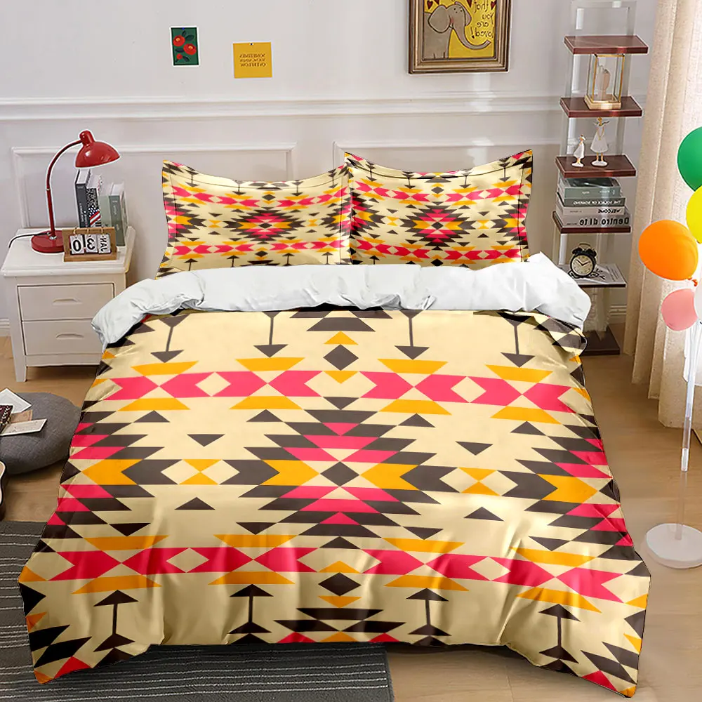 

Geometric colorful woven pattern Print Soft Comfortable Duvet Cover Bedding Set Included 1*Duvet Cover 2*Pillowcases Luxury Gift