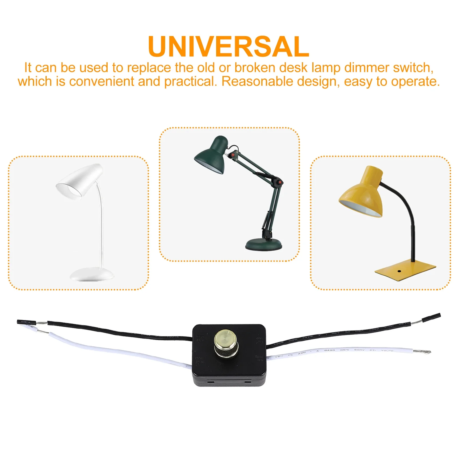 1Pcs LED Desk Lamp Dimmer Switch Robust Replacement Knob Precision Rotary Control for Table Light Wide Dimming Range Compact