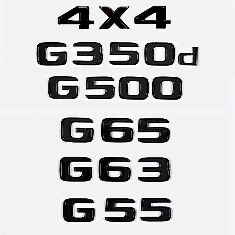 Letras ABS 3D para maletero de coche, insignia de logotipo, emblema, calcomanías adhesivas para Mercedes Benz Clase G G53, G63, G65, G300d, G500, 4X4, W461, W463, W464