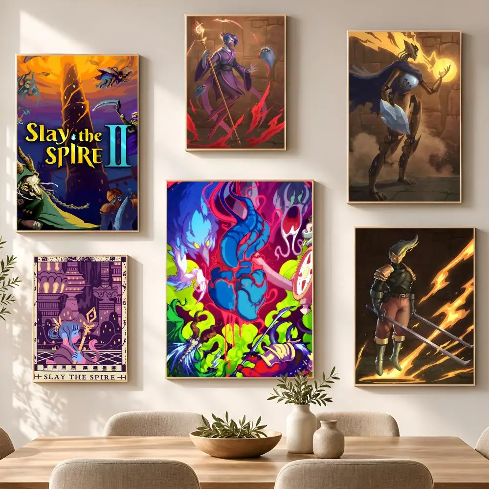 Game Deckbuilder Slay the Spire 2 Poster PP Self Adhesive Aesthetic Room Decor Bedroom Dorm Gaming Room Home Decoration Gift