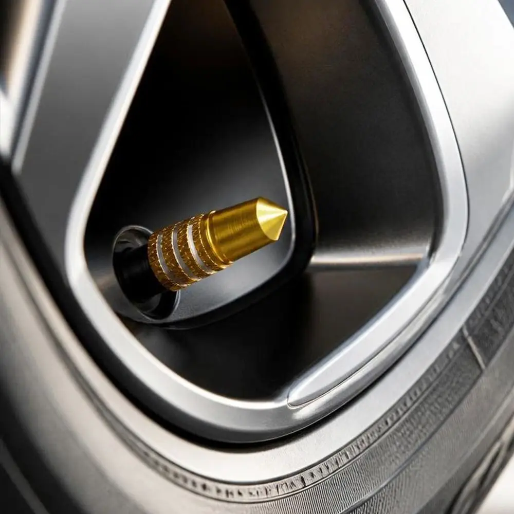 4pcs Aluminum Colorful Car Tire Valve Cap Anti Rust Leak Proof Dust Proof Anodized Tire Valve Caps