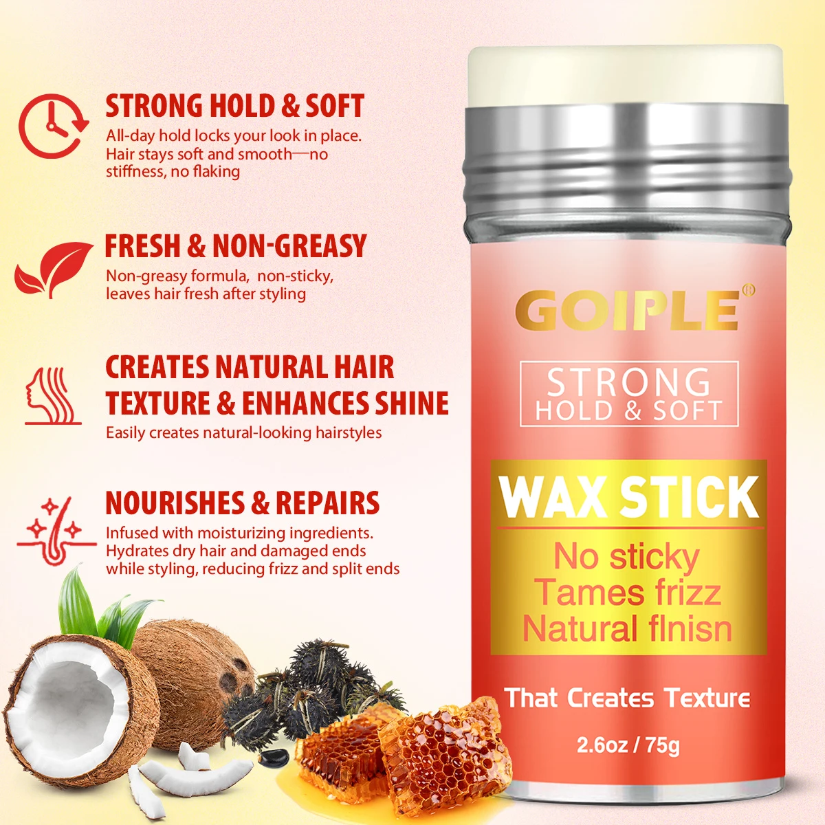 Wax Stick for Hair Long-Lasting Styling Hair Pomade Edge Control Wax Wig Extension Adhesive and Firm Hold Glueless Lace Gel Set
