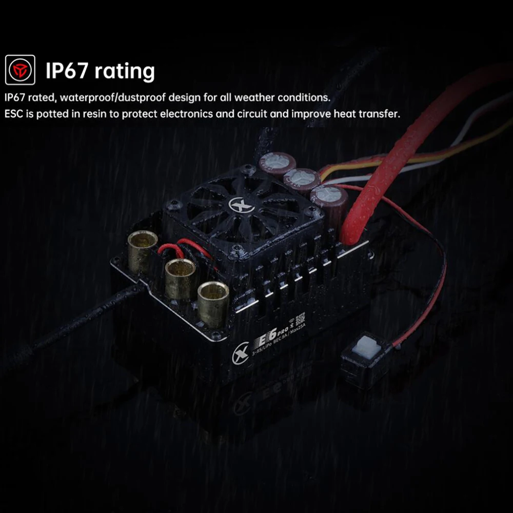 XC-ESC E6 PRO 300A Induttivo Brushless Elettrico Regolabile 3-8S Corrente elevata Adatto per 1/7 1/6 Modello di Auto Telecomando