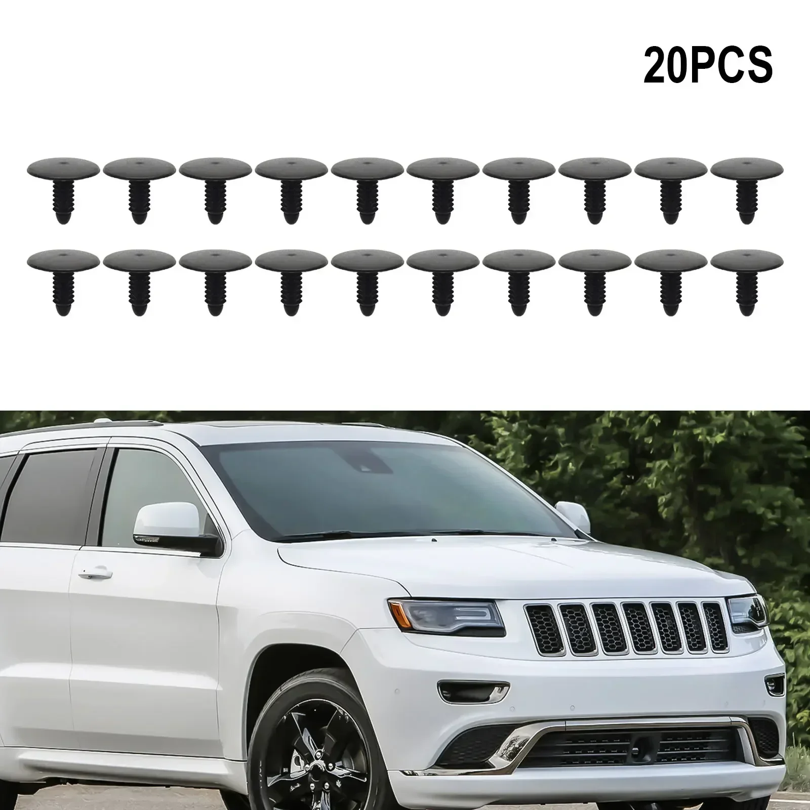 20pcs Nylon Push Pin Liner Retainer Clips 6506293AA Compatible with For Jeep For Grand For Cherokee 1999 Replacement Fasteners