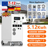 NEW 5000W Portable Power Station ALL IN ONE 48V 5Kwh Battery 6000W MPPT With Lighting USB*4 Type C*2 EU AC Input/Output PV Inupt