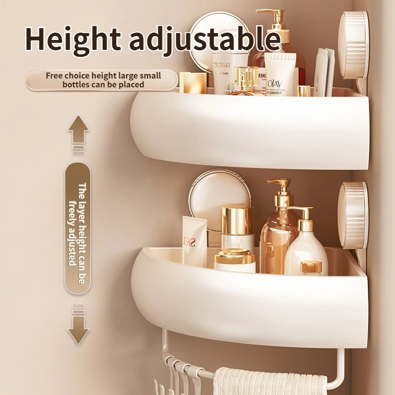 Bathroom Suction Storage Rack No-Drill Corner Toilet Shower Bath Gel Triangle Organizer Holder for Bathroom Organization image 4