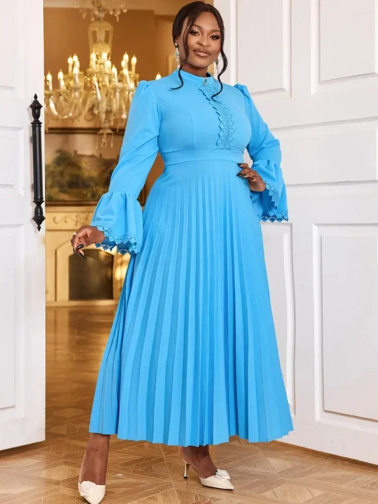 فستان حفلات أفريقي مقاس كبير للنساء لخريف وشتاء موضة جديدة Dashiki أنقرة فساتين زفاف أنيقة تركيا فستان ماكسي إسلامي #2