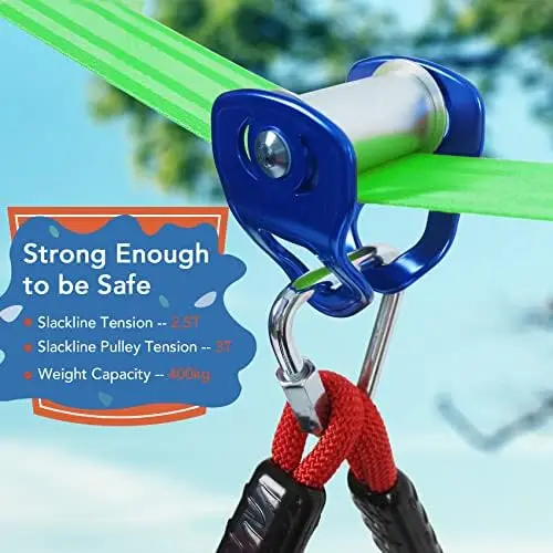 2-in-1 Obstacle Course with Zip Line for Kids & Adults, Transformable Backyard Slackline Kit, Outdoor Play Set with