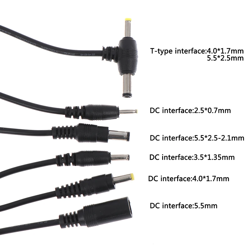 2.5*0.7/3.5*1.35/4.0*1.7/5.5*2.1mm Adapter output power cord DC male plug cable