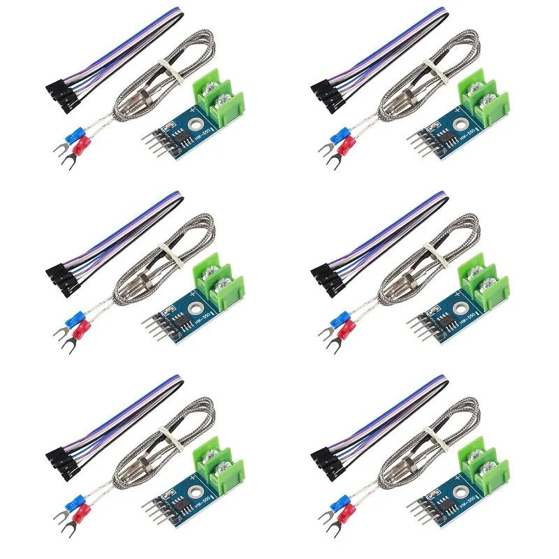 3/6PCS DC 3-5V MAX6675 Module + K Type Thermocouple Temperature Sensor Thermocouple Sensor Set M6 Screw Compatible with Arduino
