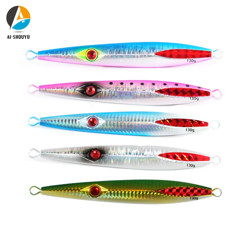 

AI-SHOUYU New Slow Jigging Metal Lure 130g 160g Lead Luminous Hard Bait Sea Fishing Gears Boat Fishing Lures Slow Sinking Bait