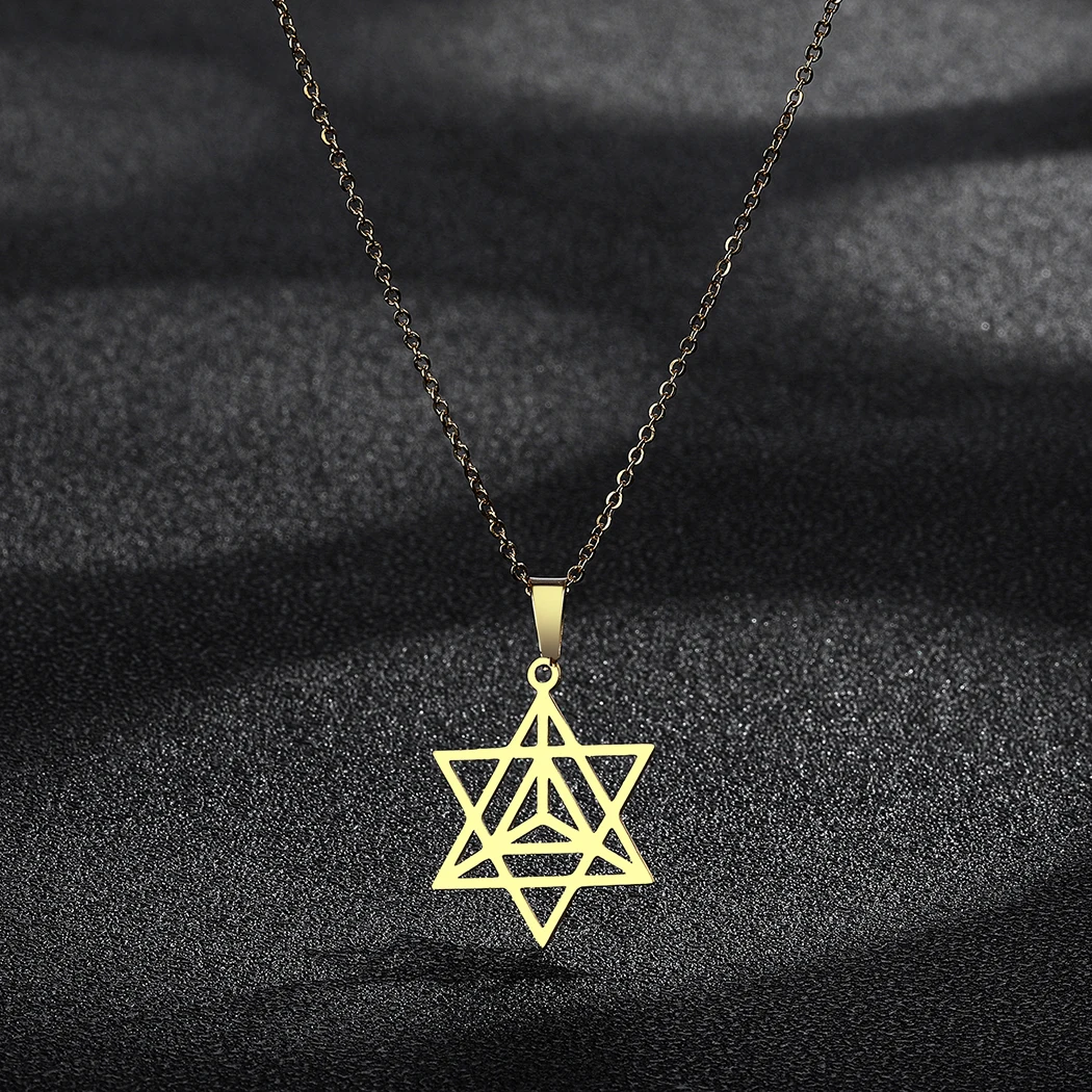 Cxwind Merkaba Star Necklace Zen Yoga Yoga Jewish Mysticism Uplifting Charm Spiritual Journey Geometry Tetrahedron Kabbalah