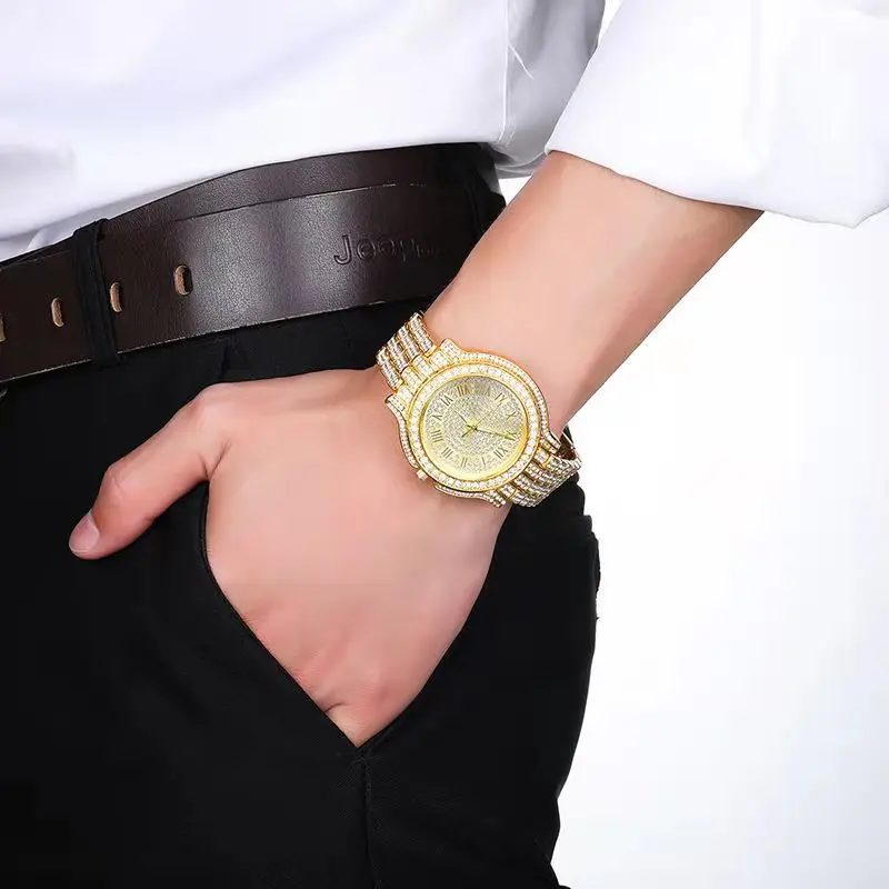 Relogio Masculino หรูหรา Ice Out นาฬิกาเพชรนาฬิกาผู้ชายผู้หญิง Droshipping Relojes Para Mujer นาฬิกาผู้ชาย Reloj Pandora