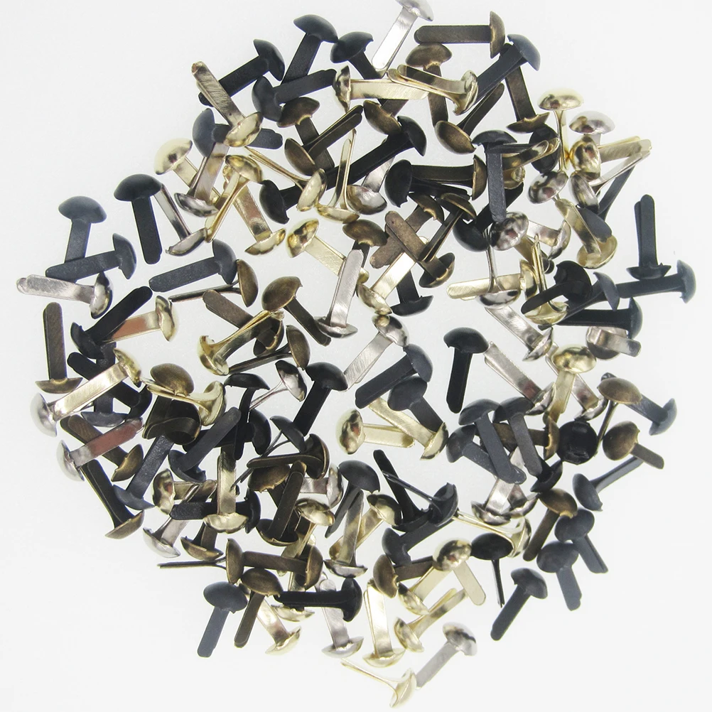 

100pcs 8X16Mm Brads Round Head Split Pins Metal Craft Brads For Scrapbooking Cardmaking Diy Decoration Files
