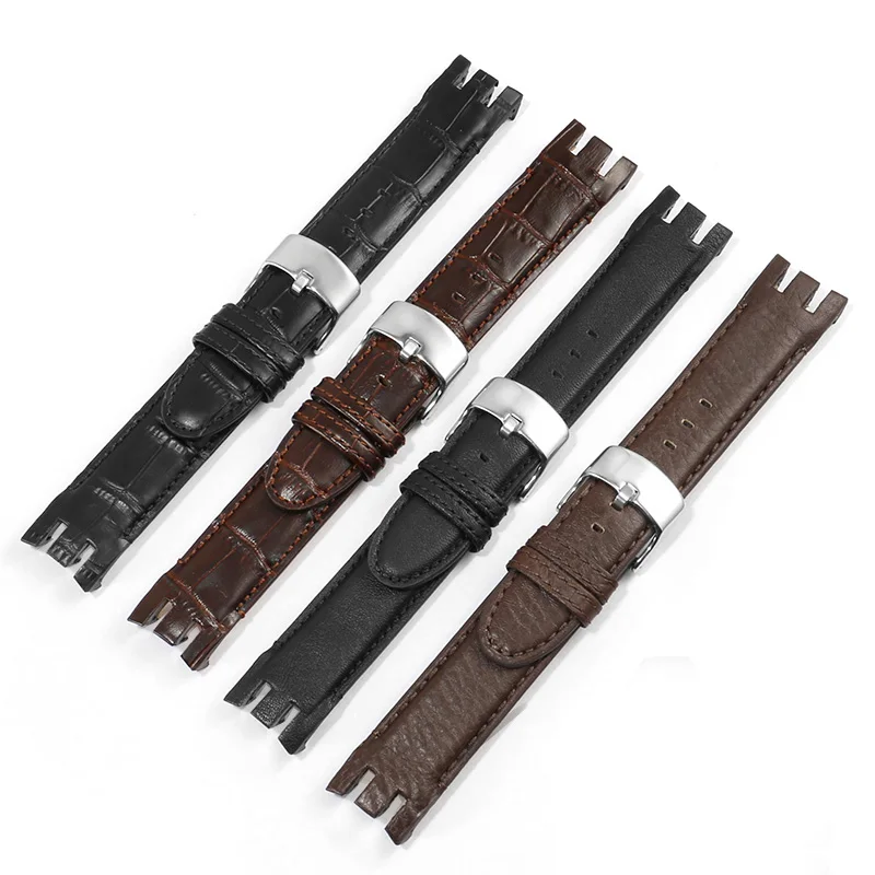 PEIYI Genuine Leather Watchband For YRS403 412 402G Black Brown Special Leather Watch Chain 21mm