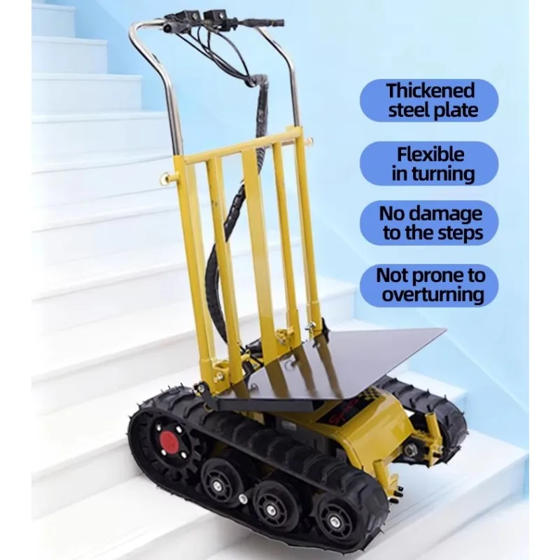 Electric stair climbe tracked type for moving and transporting goods up and down stairs foldable and capable of carryin