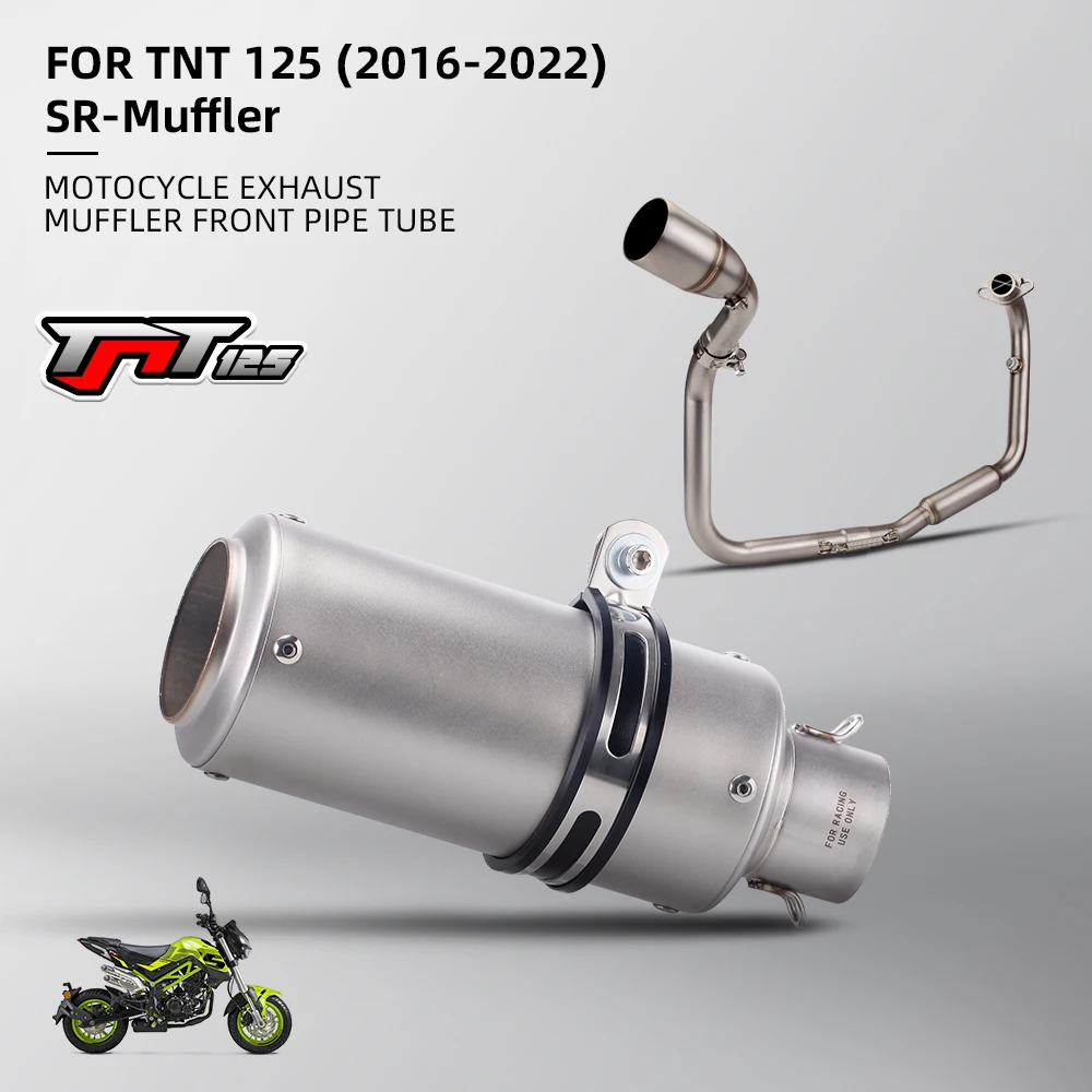 Motorcycle Exhaust 51MM Slip-on For Benelli TNT125 TNT135 Front Link Pipe Full Motorcycle Exhaust Systems Modified Muffler