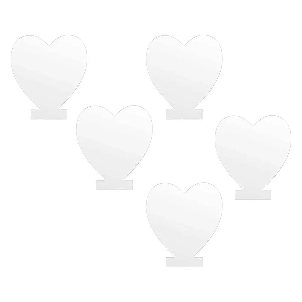 5pcs Heart-Shaped Acrylic LED Light Plate for Night Light – Transparent, Wear-Resistant DIY Lamp Sheet