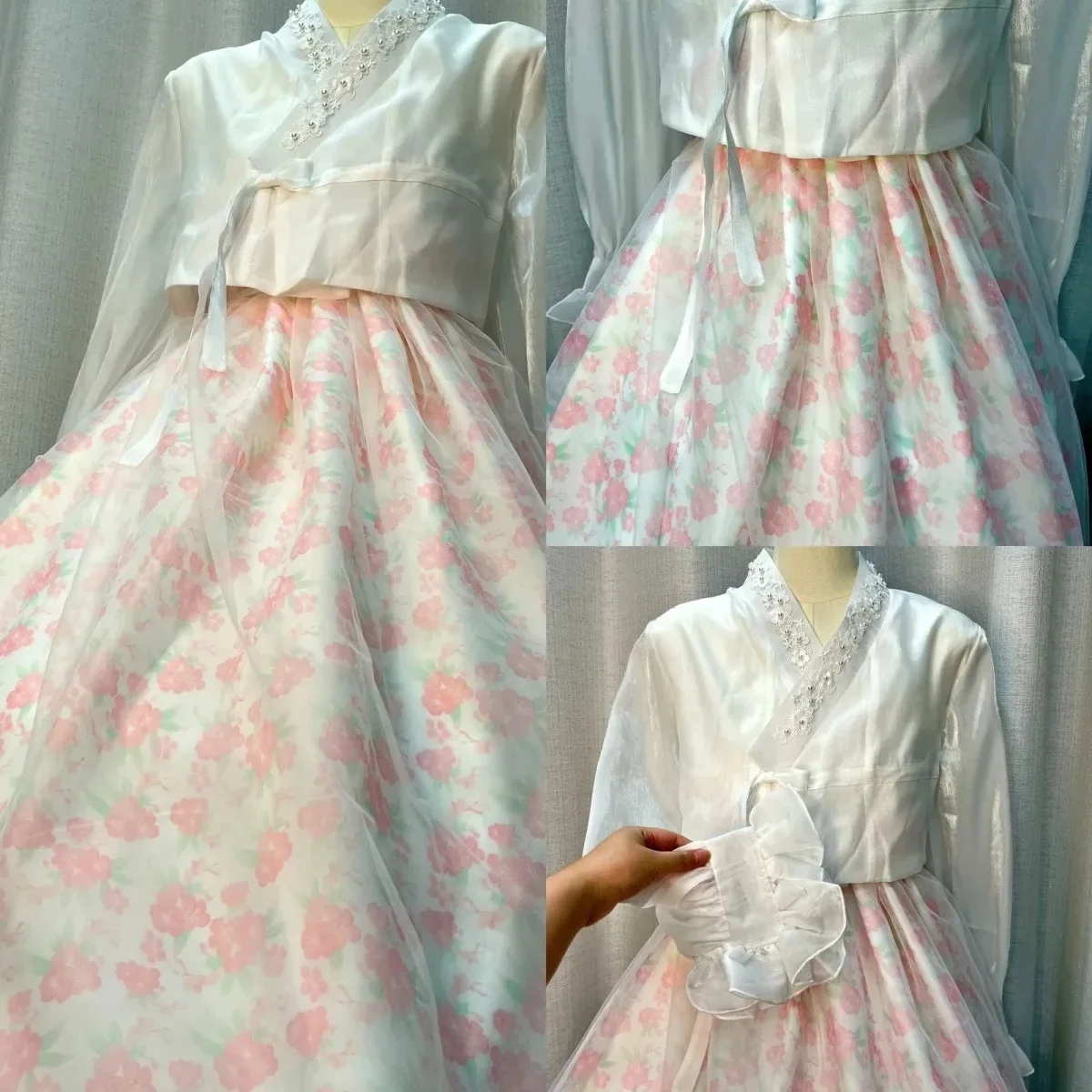 여성 전통 코스튬 한복 사진 의상, 빈티지 축제 세트, 레트로 민속 무용 한복 원피스, 한국 스타일