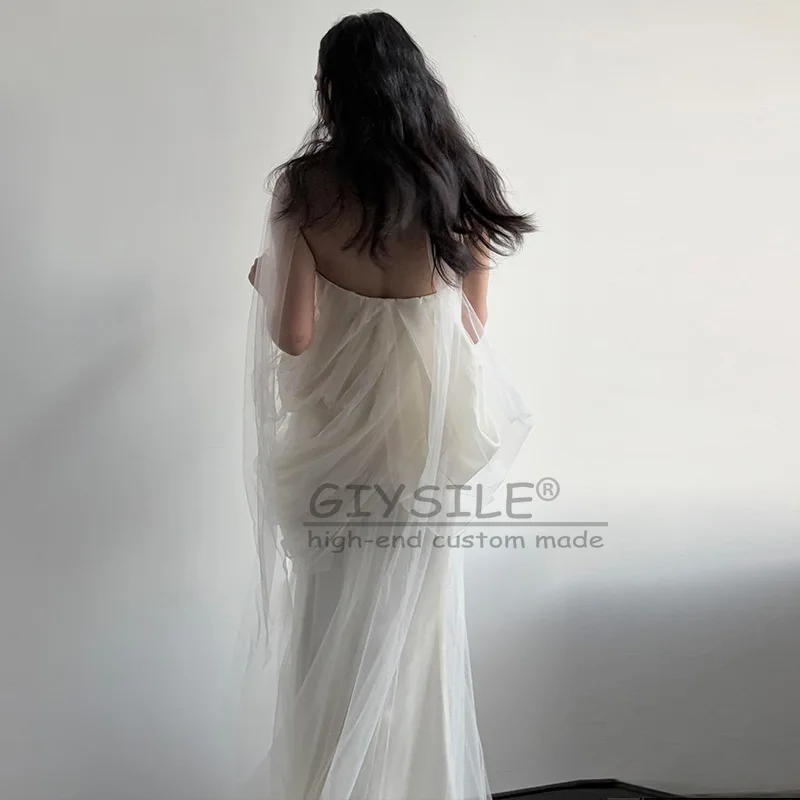 GIYSILE Customized French Light Wedding Dresses  Luxury 2025 New Simple Satin Strapless Evening Dress Bride Gown robe de mariage