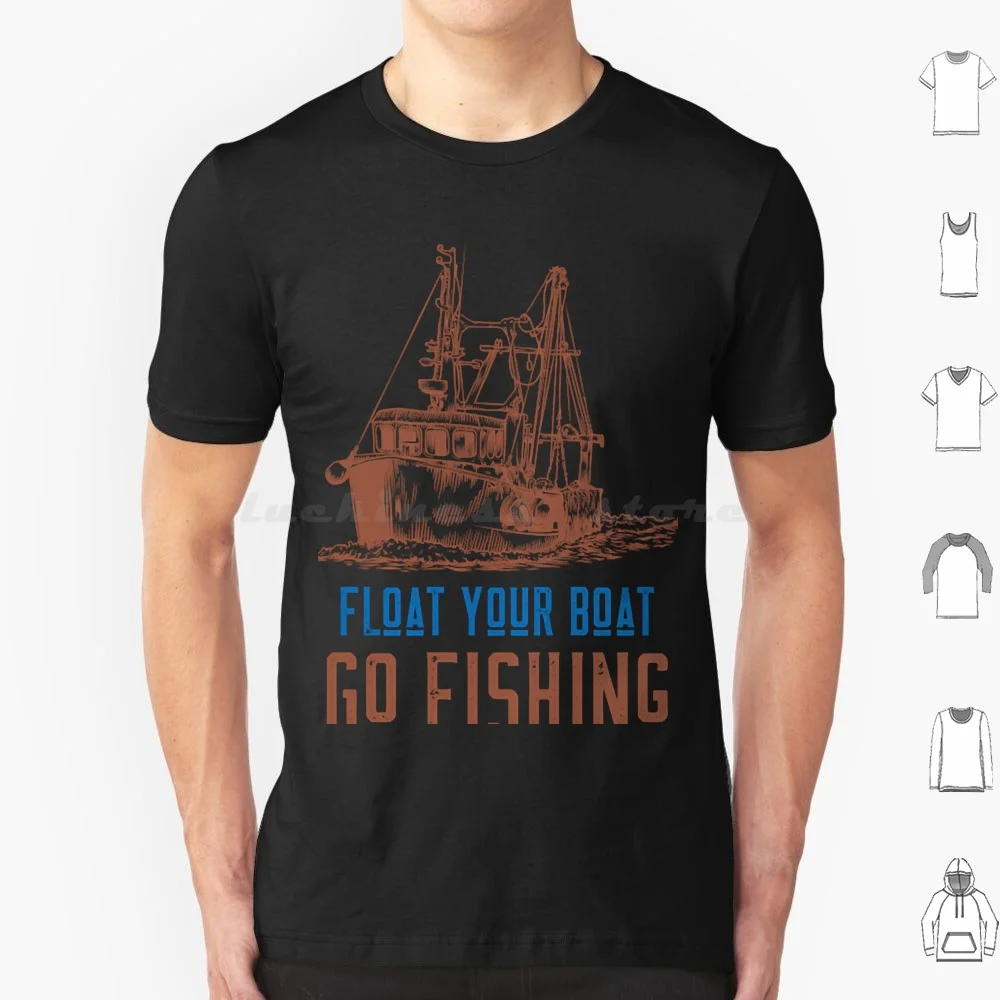 Bóia você barco e ir pesca t camisa tamanho grande 100% algodão peixe isca fundição de peixe design pescador pai pescador peixe