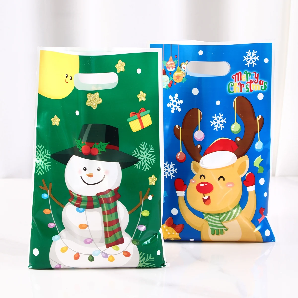 Weihnachtsgeschenktüten, Plastiktüten, Weihnachtsfeier, Süßigkeiten, Kekse, Weihnachtsgeschenk, Verpackung, Zubehör, Weihnachtsdekoration, 2025 – Detail 1