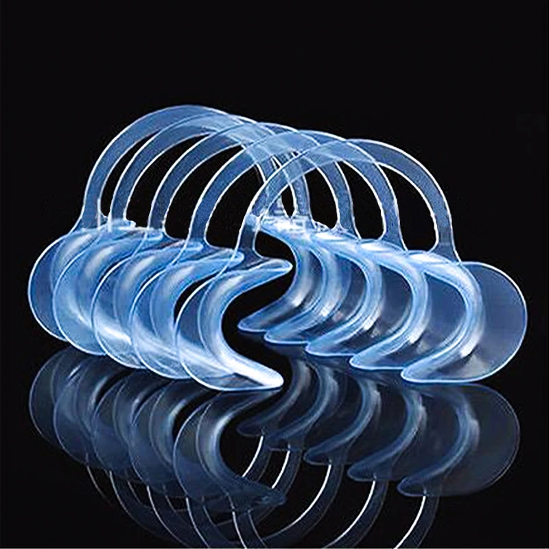 8/20 Pcs/Bag Dental Cheek Retractor Opener C Shape Cheek Lip Retractorh Dentist Orthodontic Teeth Whitening Tools Blue/White