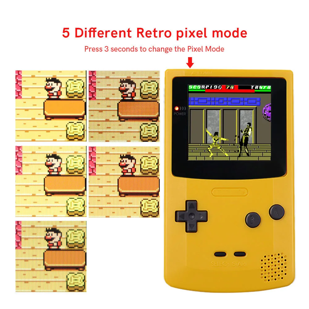 Picture 4: Q5 GBC IPS LCD Backlight Screen Logo Color Changeable Kits With Pre-cut Shell Adjustable OSD menu For GameBoy Color Console