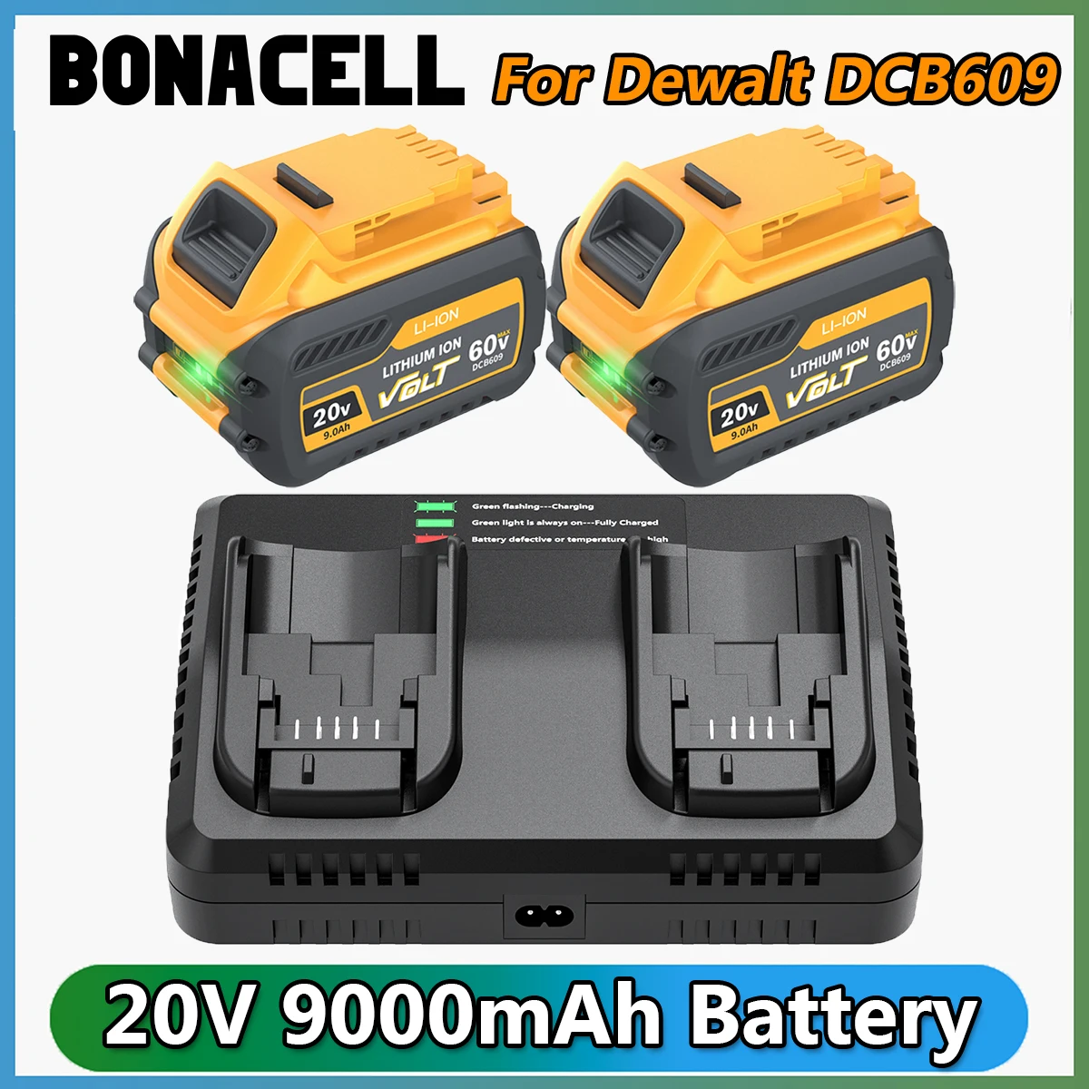 

Для Dewalt DCB609 аккумуляторная батарея 9000 мАч DCB200, совместимая с Dewalt 20 В-60 В, сменные аккумуляторы для беспроводного электроинструмента