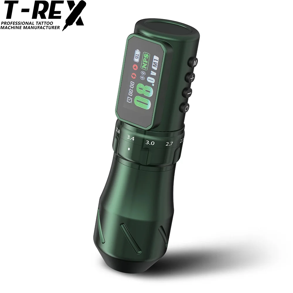 T-Rex New Cool Wireless Tattoo Machine  Adjustable Stroke 2.3-4.5mm Coreless Motor 2200mAh For Permanent Makeup Tattoo Artists