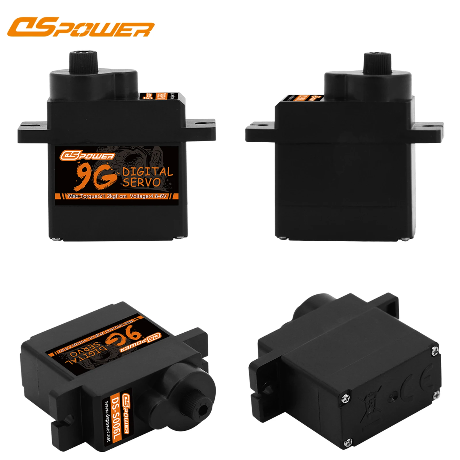 DSPOWER-servomotor Digital a prueba de agua, 9G, para avión, helicóptero, coche, barco, Robot SCX24, WLtoys K969, K989, K999, Mini Q Fixwing