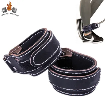 Lederen enkelband manchetten verstelbaar voor kabel machine bevestiging home gym voet weerstand training benen kracht bodybuilding