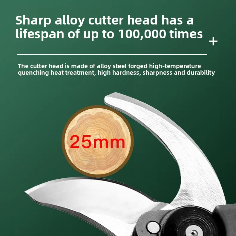 Cordless electric pruning shears for garden pruning Lithium battery powered branch cutter - view 4