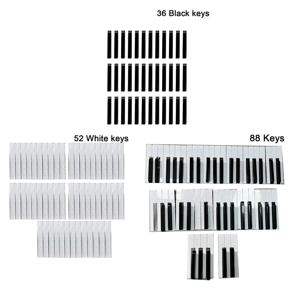 36/52/88PCS/Set Pianos Keytops Kit ABS Plastic White Black Keys Pianos Keyboard Replacement Tuning Repair Tools