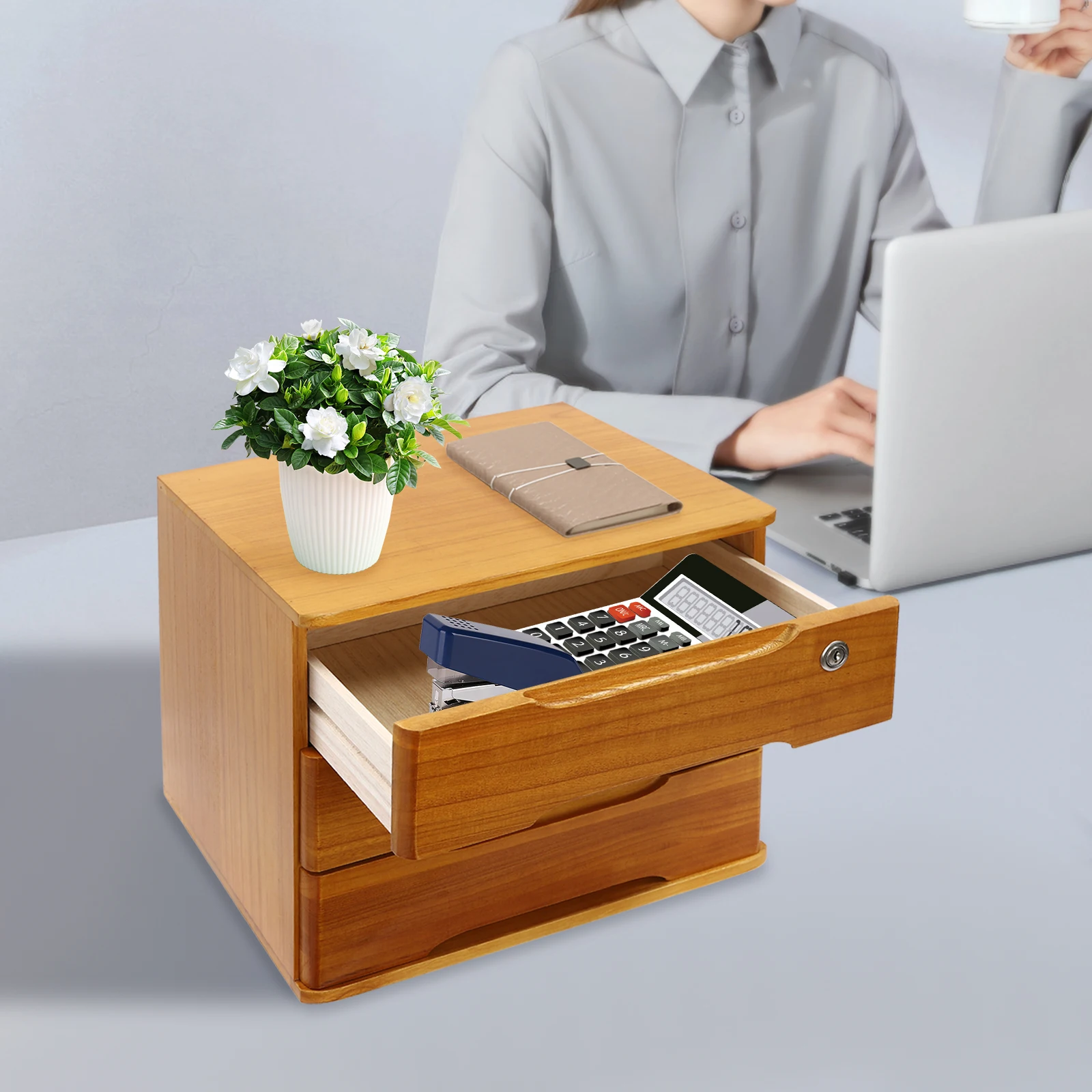 

Деревянно-желтый 3-х уровневый органайзер (без сборки) — гладкая поверхность, простая очистка, эргономичные ручки и закругленные края