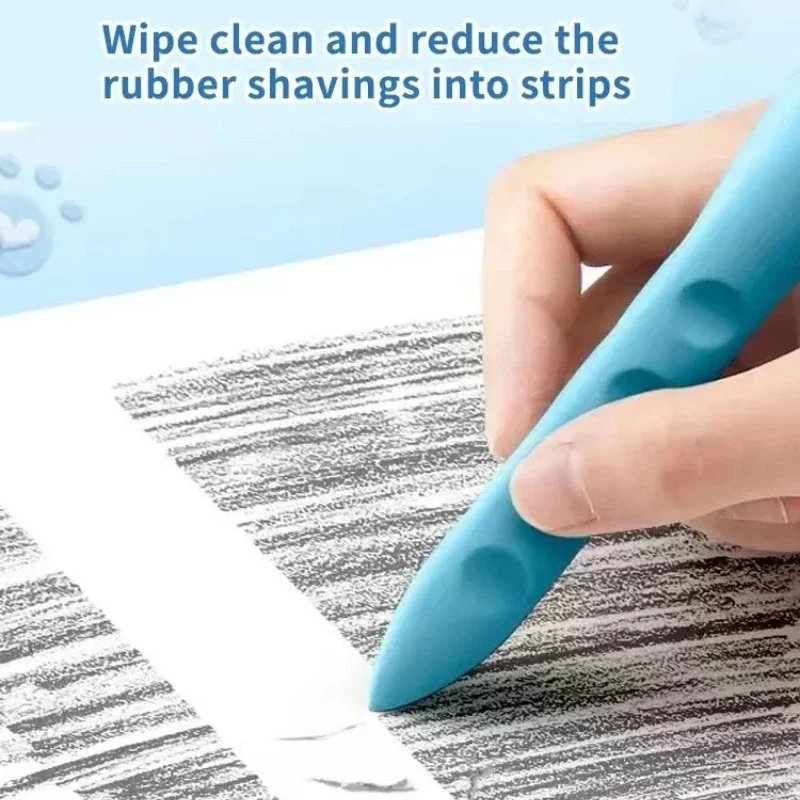 10/5Pcs Pen‑Shaped Large‑Hole Dustless Eraser No‑Trace No‑Crumbs Magic Clean Eraser for Artists Students and Office Use