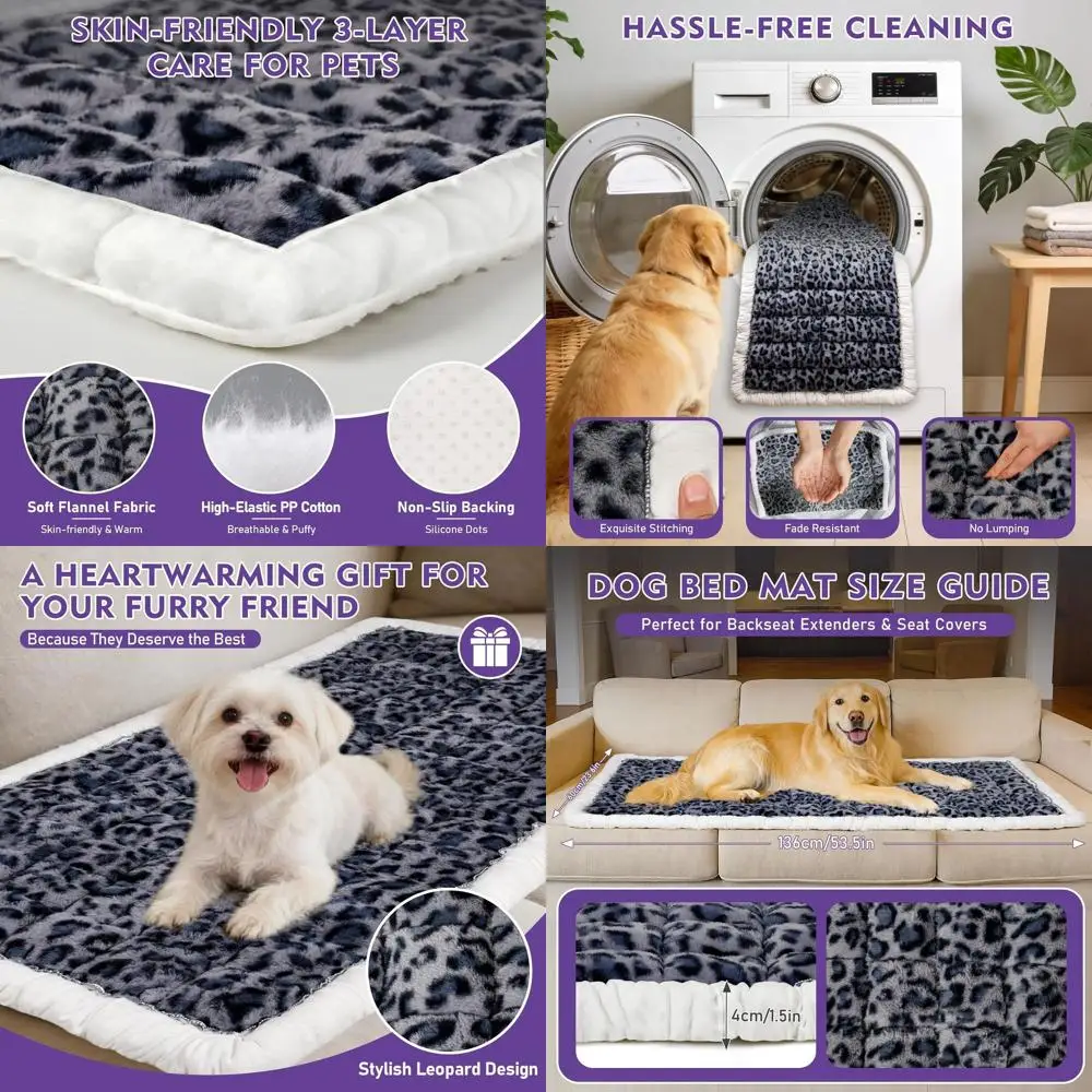 

Large 53x24 Non-Slip, Odor-Resistant Pet Bed Cover for Car Seats and Travel