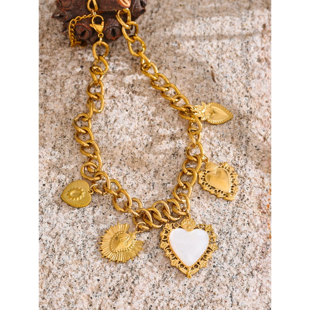 Yhpup 18K Golden Plated Stainl - Resin Art Necklace 评论和价格
