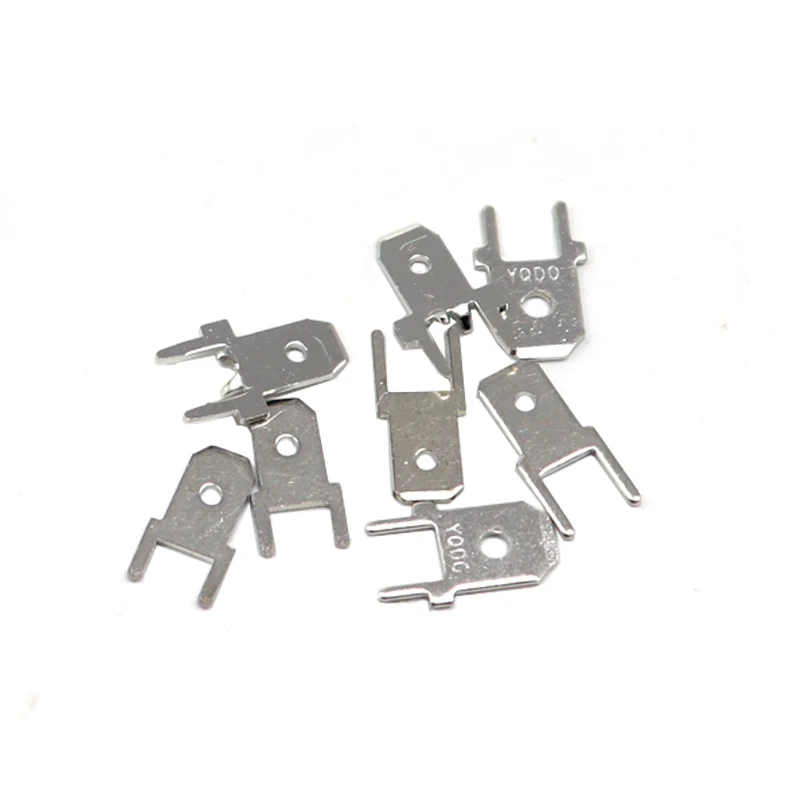 【200-20PCS】 4.8MM Lug Straight Insert Solder Terminals 6.3MM Copper Male Crimp PCB Block Board