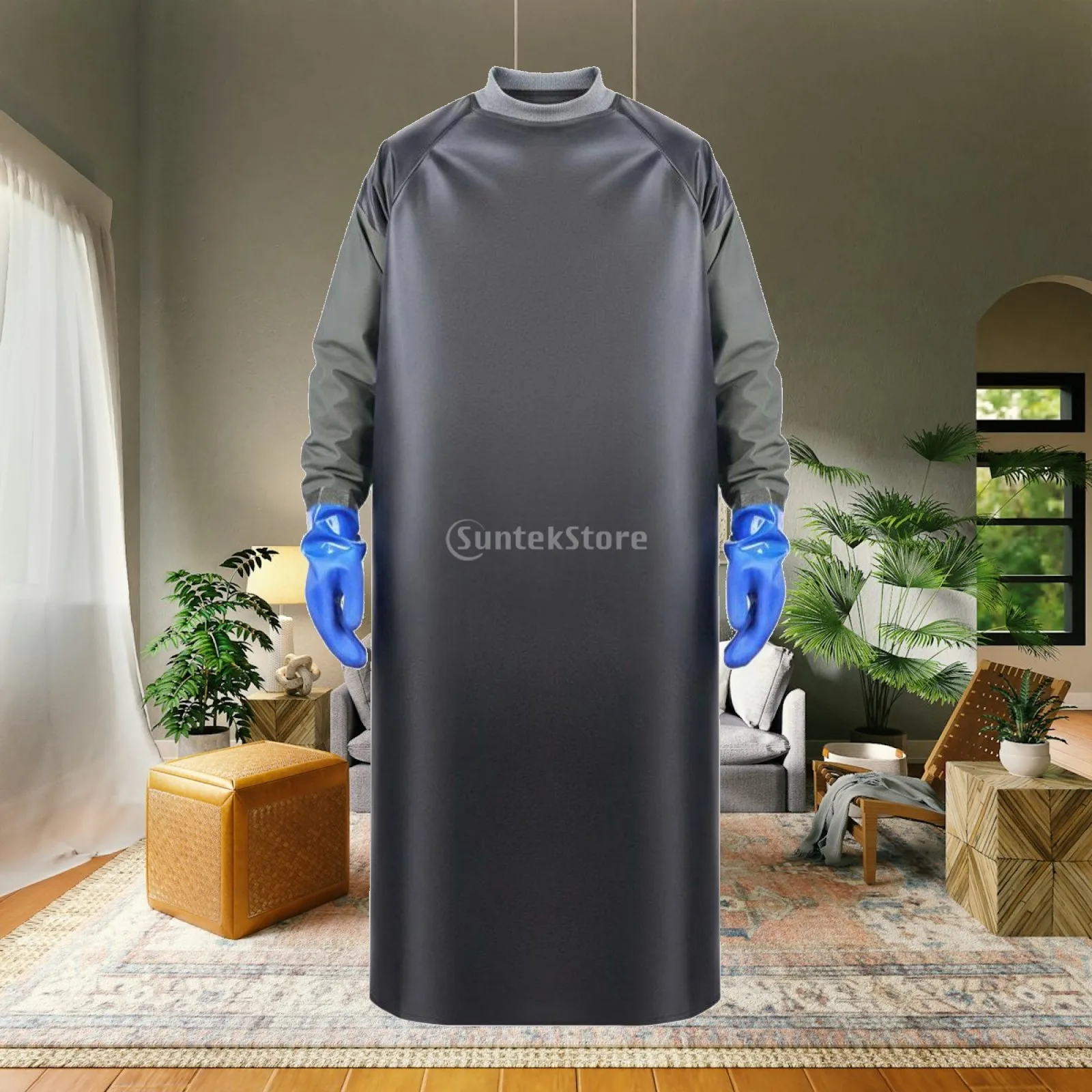 Full Body Waterproof Apron Gloves Kitchen Workwear Heavy Duty Waterproof Apron Pocket for Seafood Cleaning and Washing