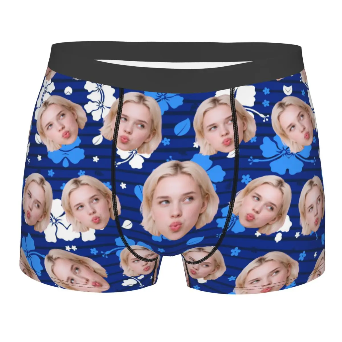 Custom Face Photo Valentine'S Day Underwear Male For Husband Personalized Design Boxer Briefs Breathable Underpants