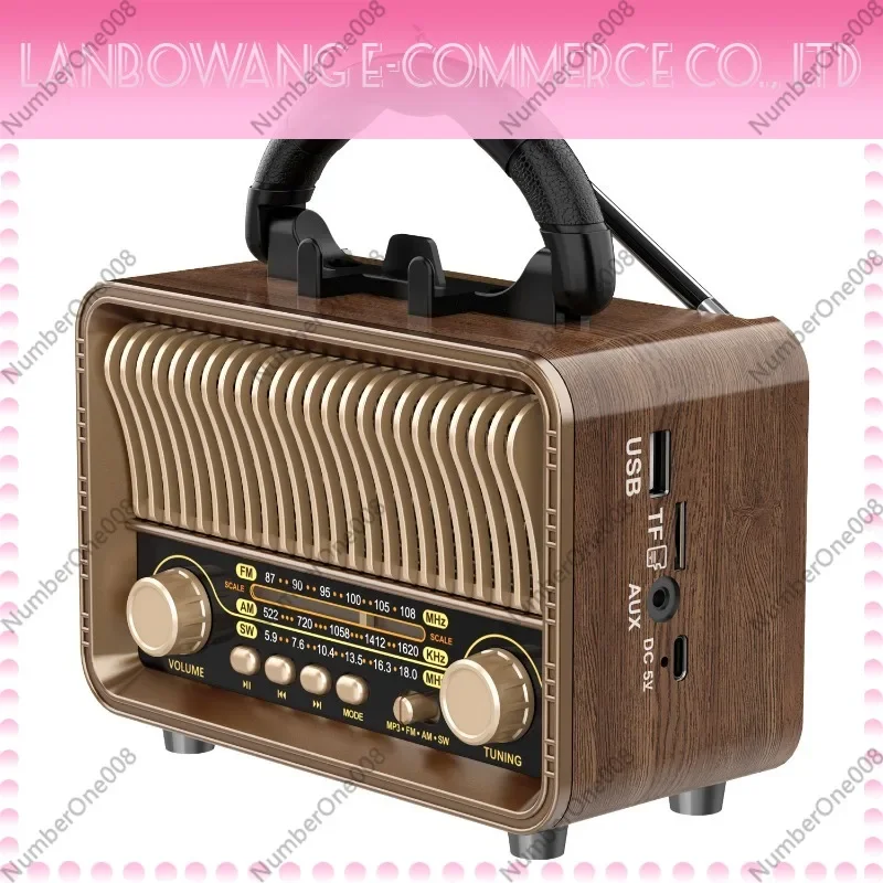 Retro Portable Radio AM FM SW 3 Band Radio USB Rechargeable with Antenna Seniors