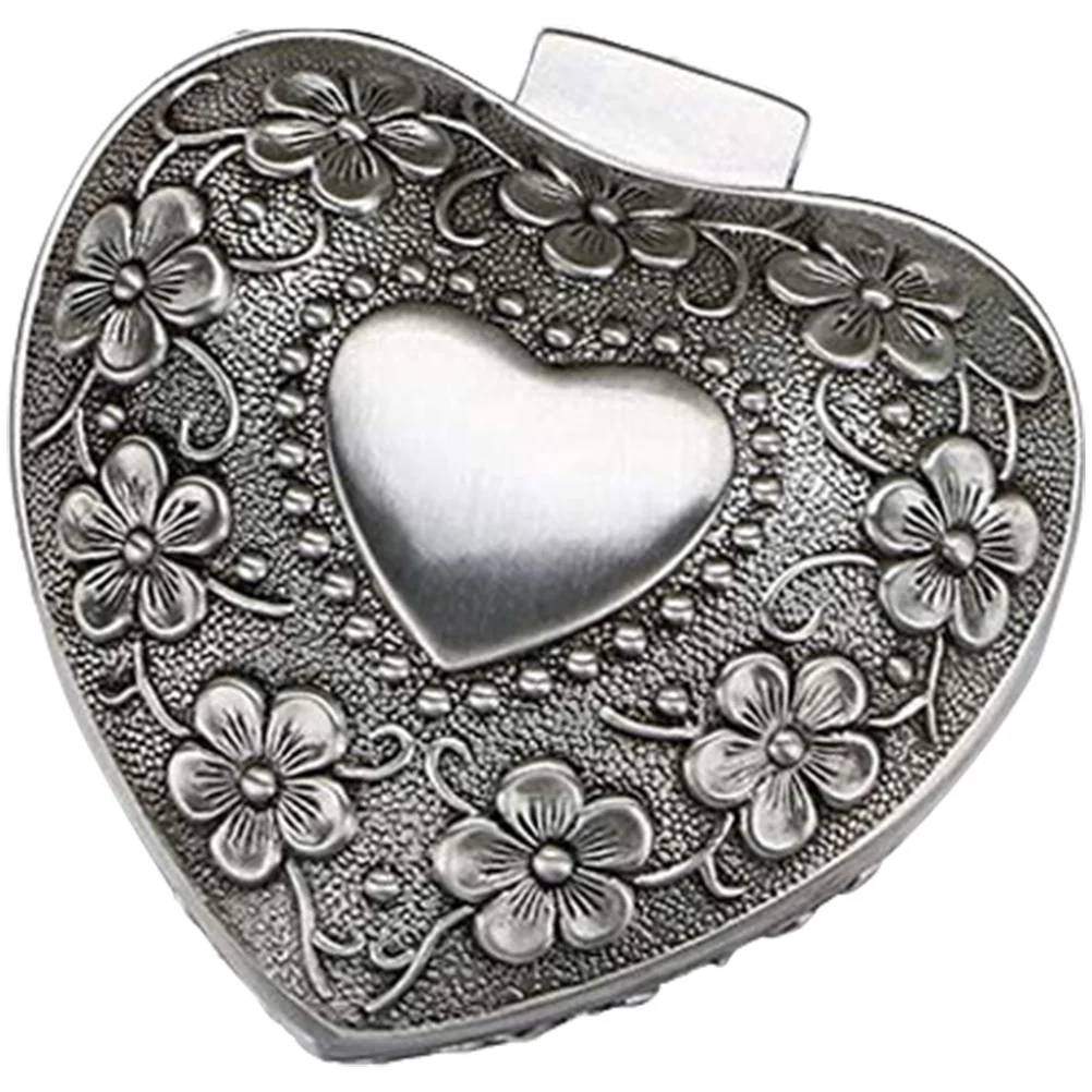 صندوق مجوهرات على شكل قلب، حقيبة سفر صغيرة محمولة لتخزين القرط الدائري، مقاومة للغبار والخدش #1