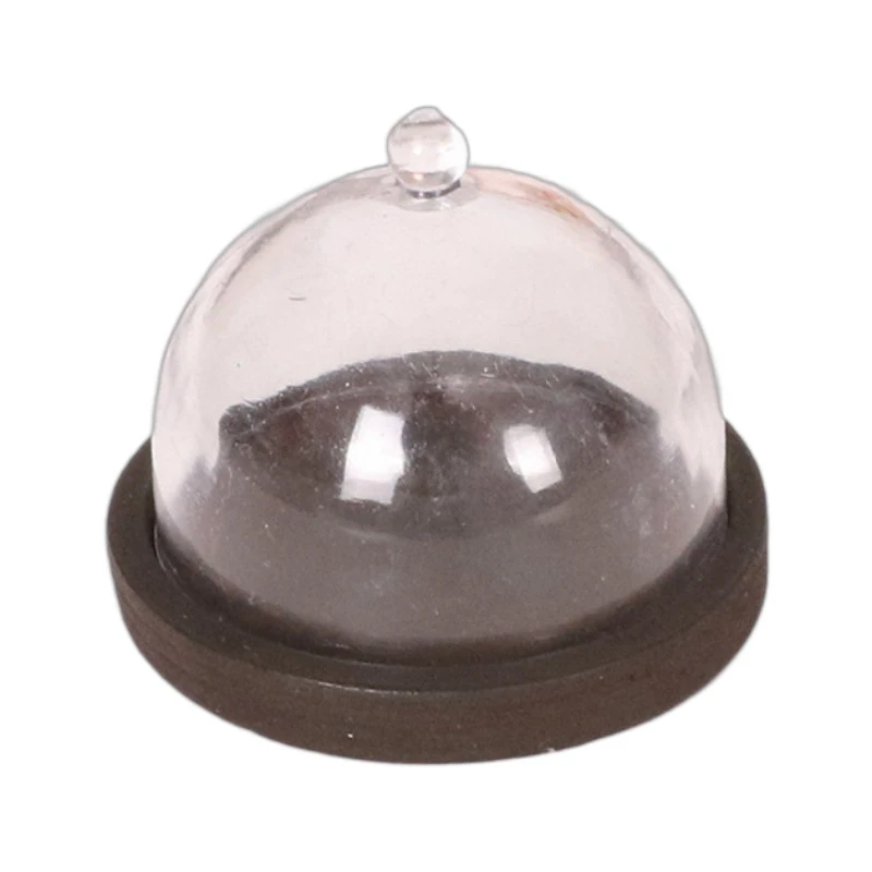 1:12 Dollhouse Miniature Transparent High Tray Dessert Plate W/Cover Cake Fruit Tray Kitchen Decor Toy Doll House Accessories