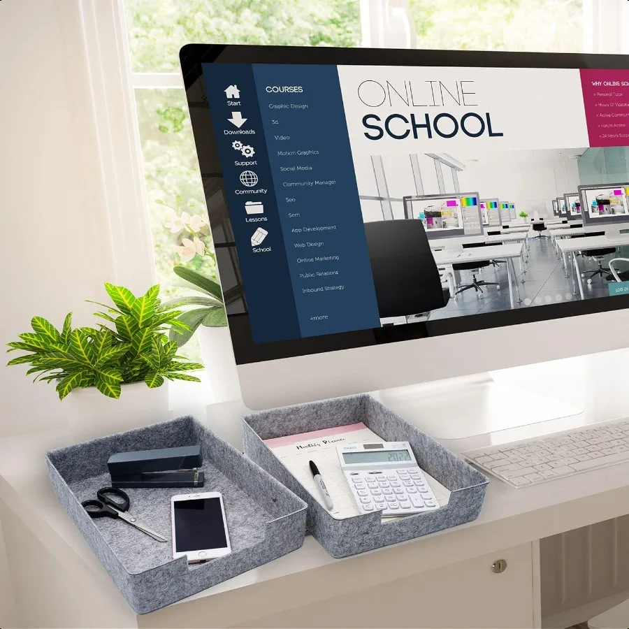 Welaxy органайзер для ящиков стола, лотки для писем, фетровая бумага для документов, файлов, сортировочная коробка для хранения журналов, мягкая прочная коробка из 2 предметов для офиса